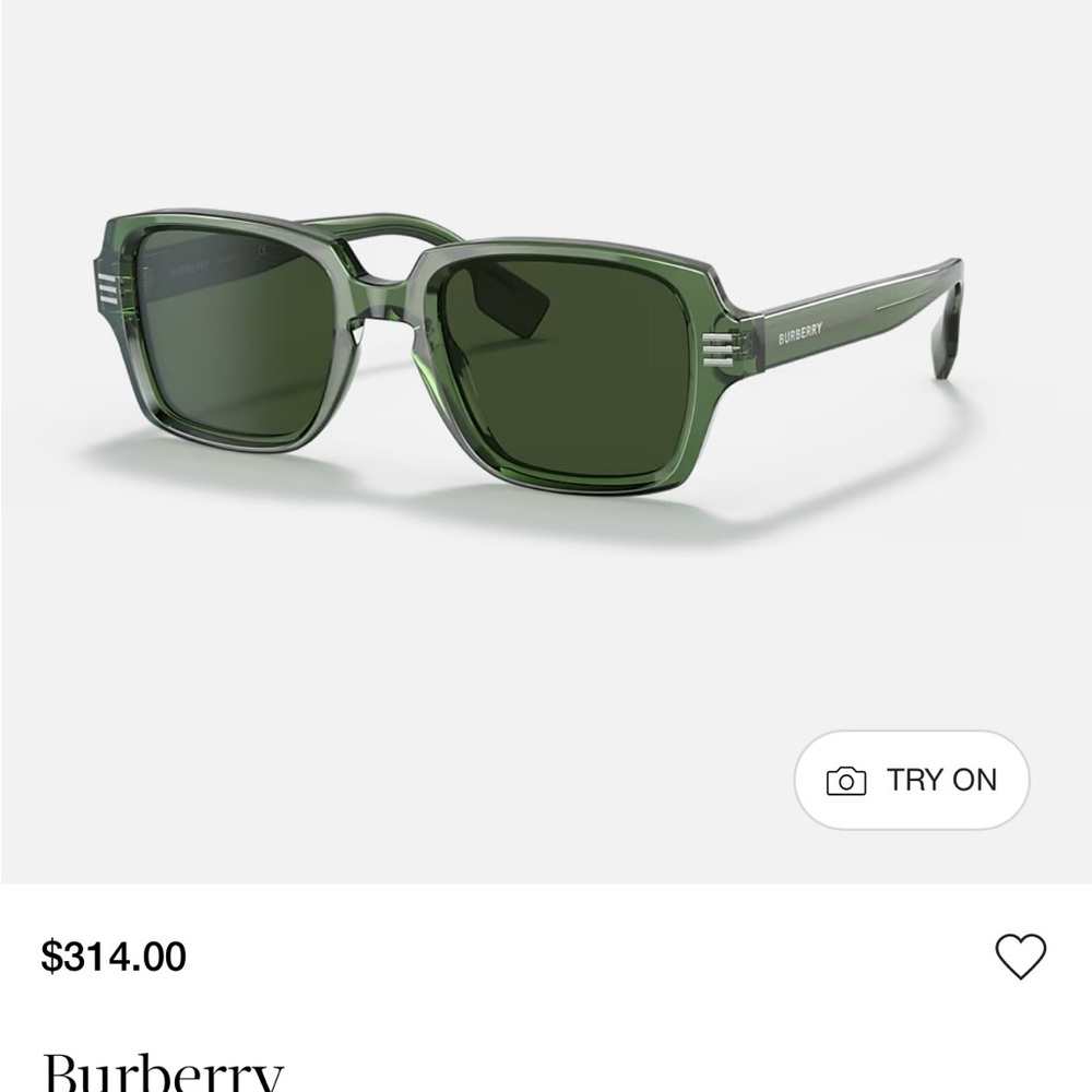 Burberry Dark Green Square Sunglasses
